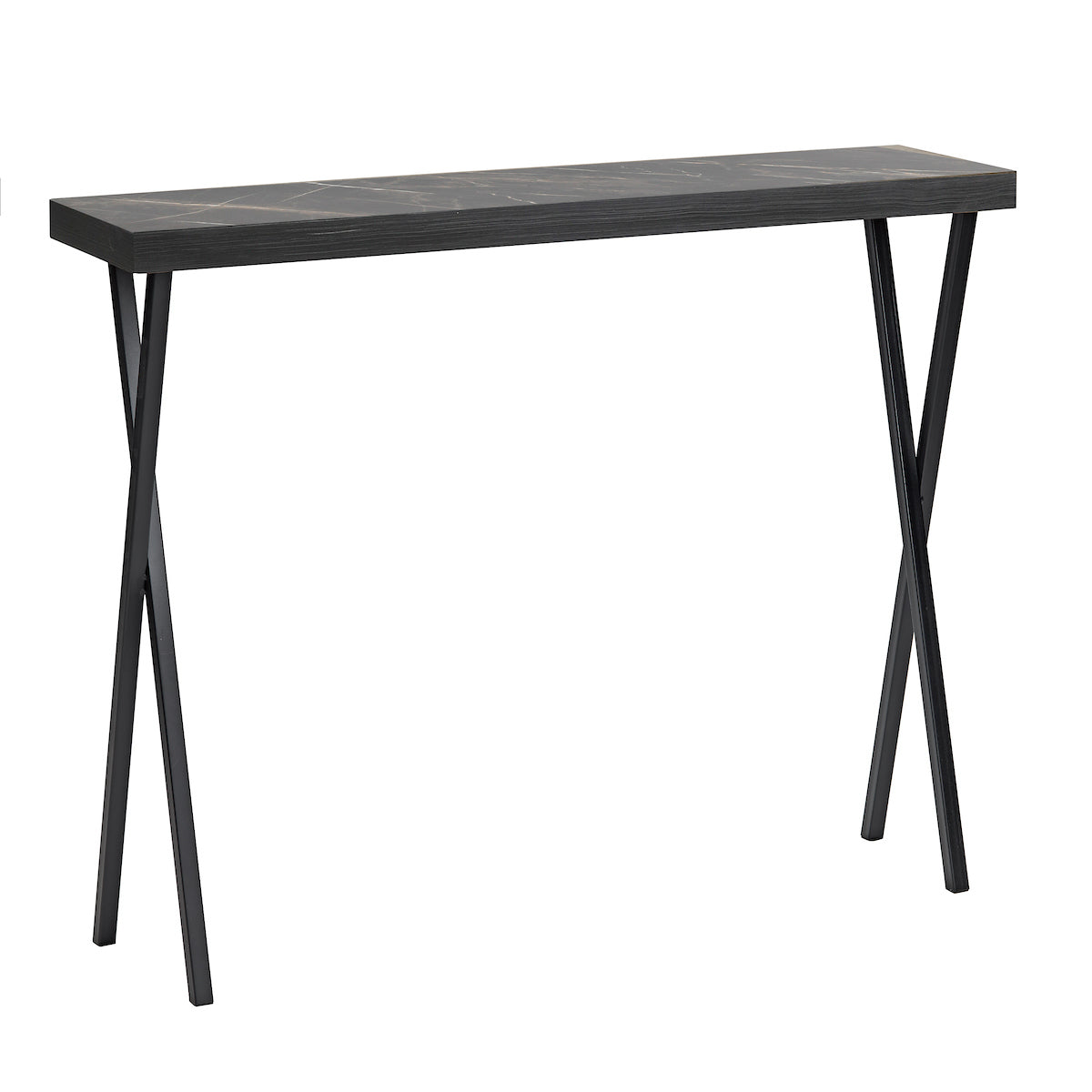Data Console Table Dark Marble Effect
