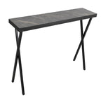 Data Console Table Dark Marble Effect