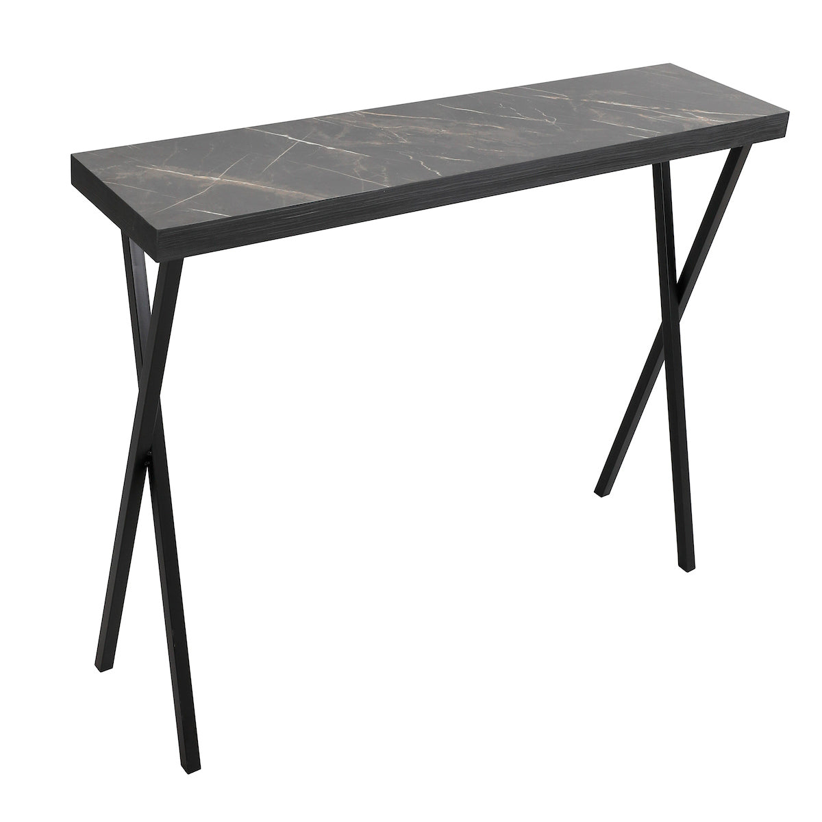 Data Console Table Dark Marble Effect