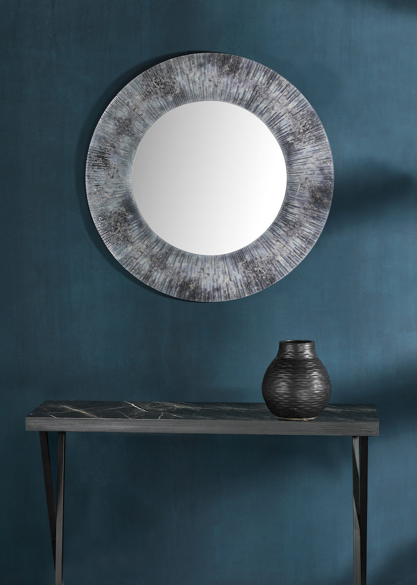 Data Console Table Dark Marble Effect