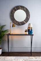Data Console Table Dark Marble Effect