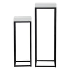 Fabio Nest of 2 Plant Stands White Gloss Top