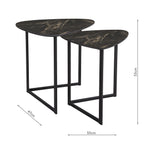 Mibello Nested Tables Dark Marble Effect and Matt Black