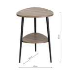 Vigo Side Table With Shelf Oak Style Effect