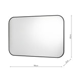 Firuz Rectangle Mirror Thin Matt Black Frame 90 X 60cm