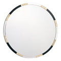 Gadany Round Gold Leaf And Black Glass Mirror 80cm