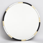 Gadany Round Gold Leaf And Black Glass Mirror 80cm