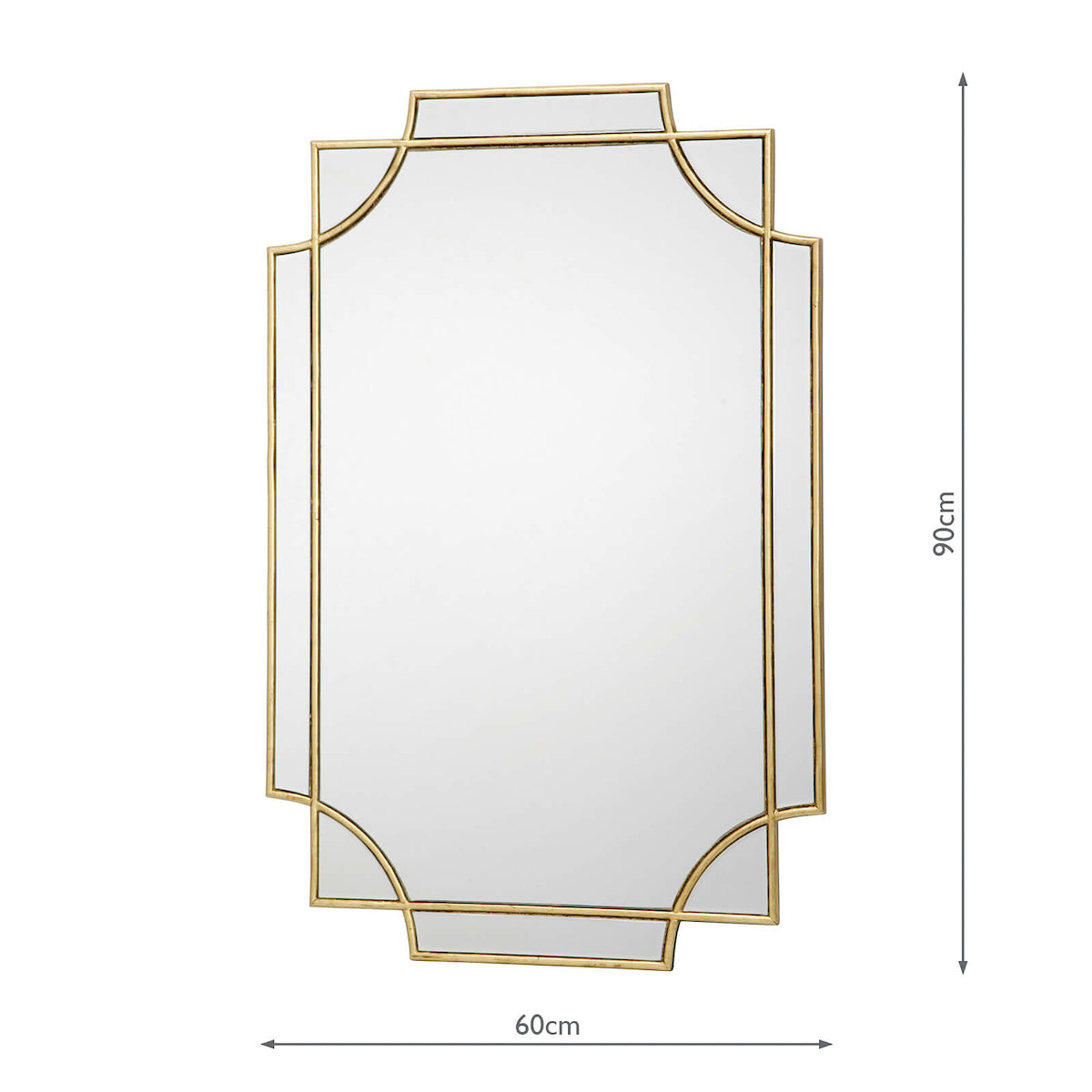 Guapo Rectangle Gold Detail Mirror 90 x 60cm