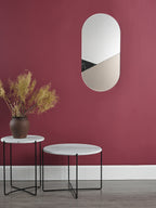 Jalisa Oval Mirror Rose Gold & Black 80cm x 40cm