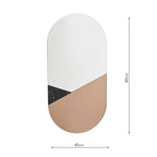 Jalisa Oval Mirror Rose Gold & Black 80cm x 40cm