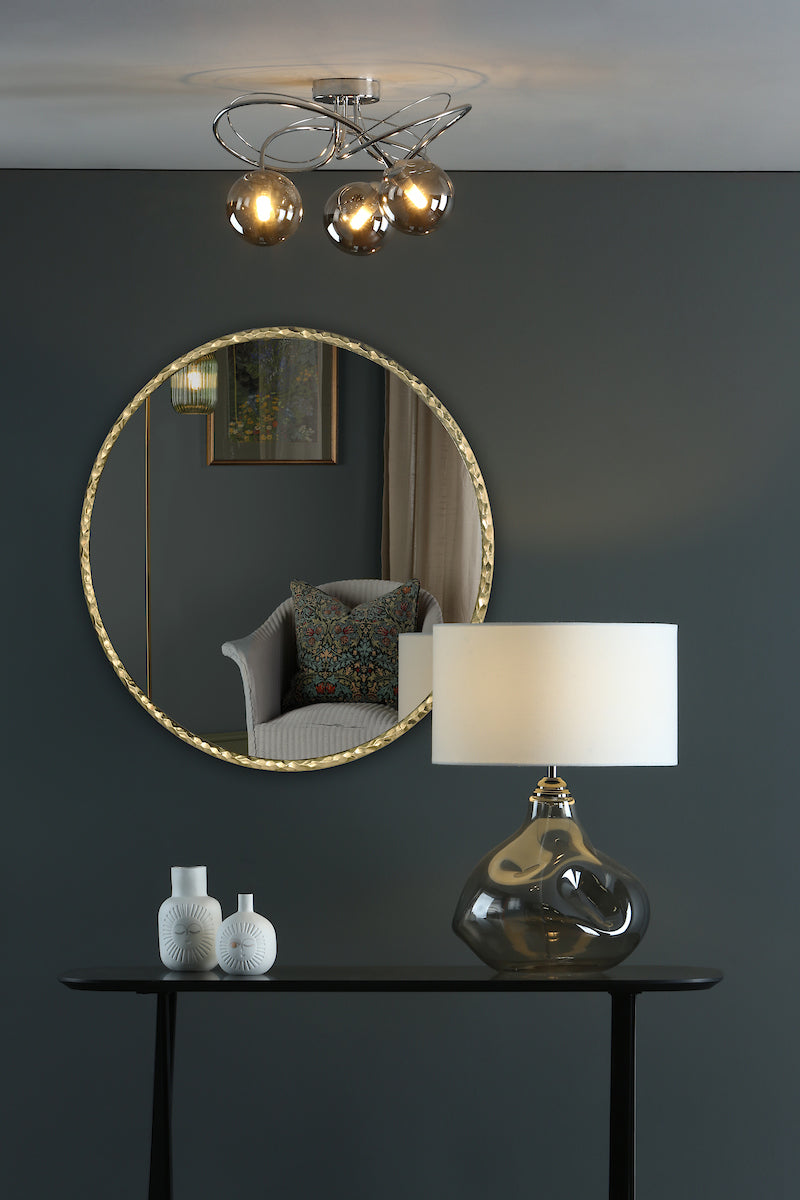 Jinelle Square Mirror Textured Gold Frame 80cm