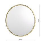 Jinelle Square Mirror Textured Gold Frame 80cm