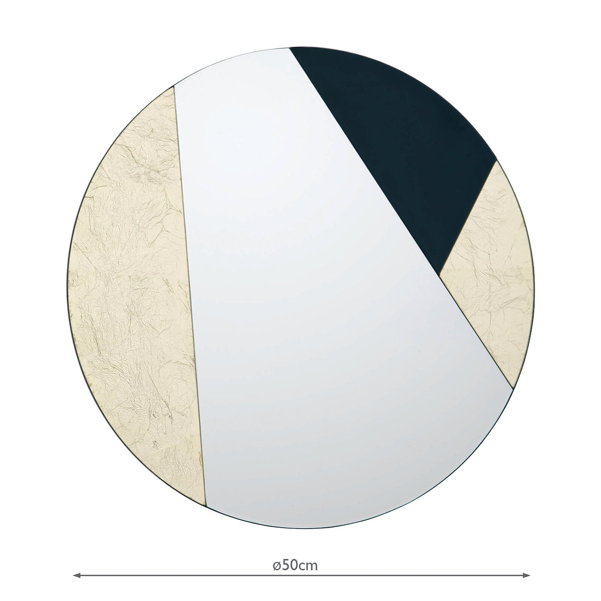 Jonna Round Gold Leaf And Black Mirror 50cm