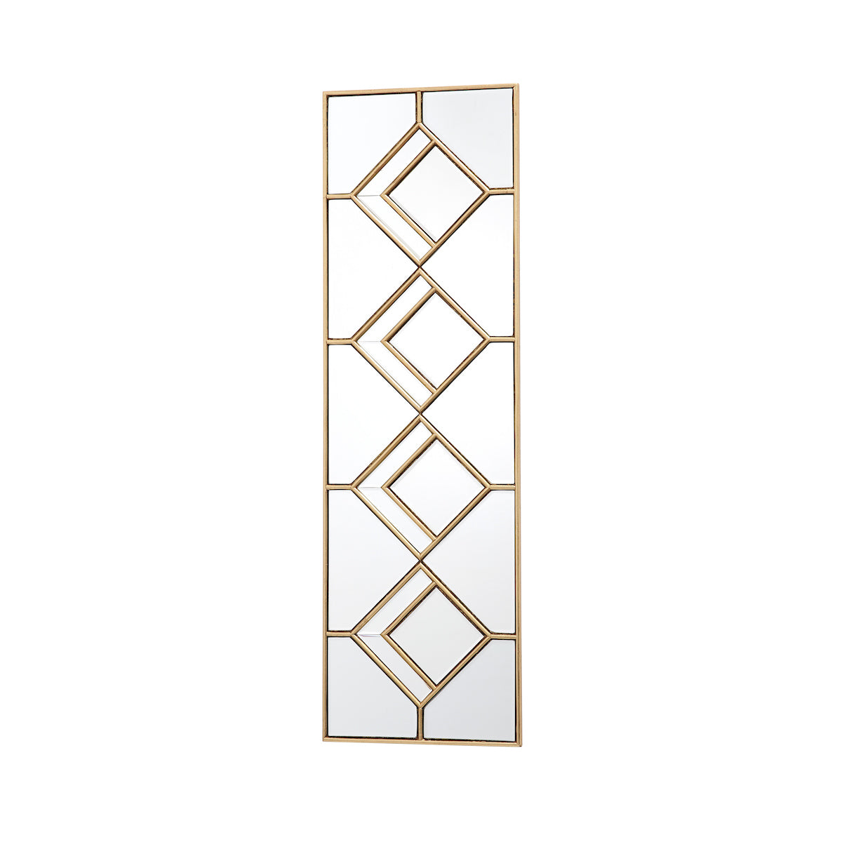 Kipton Rectangle Decorative Mirror with Gold Foil Detail 98 x 30cm