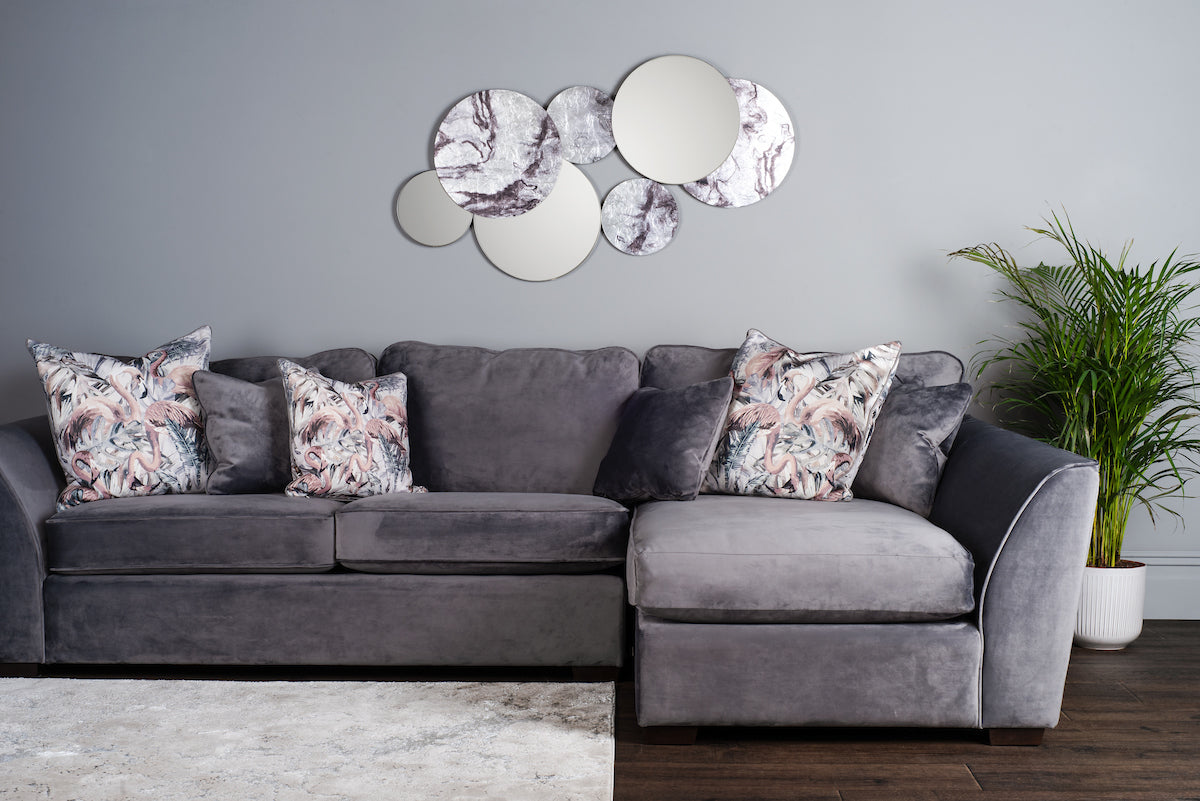 Meco Rectangle Mirror Black Marble Effect 120 x 70cm