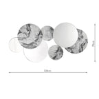 Meco Rectangle Mirror Black Marble Effect 120 x 70cm