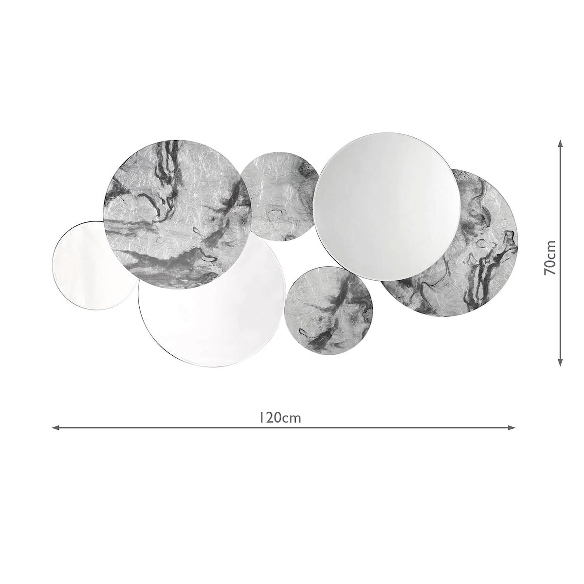 Meco Rectangle Mirror Black Marble Effect 120 x 70cm