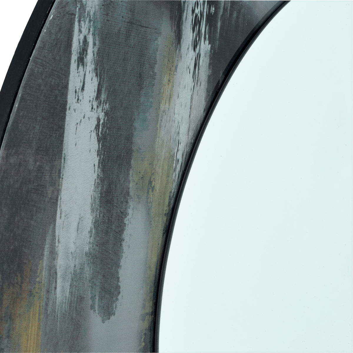 Mehera Round Mirror Grey Marble Print 80cm