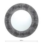 Neome Round Mirror With Purple/Grey Frame 80cm