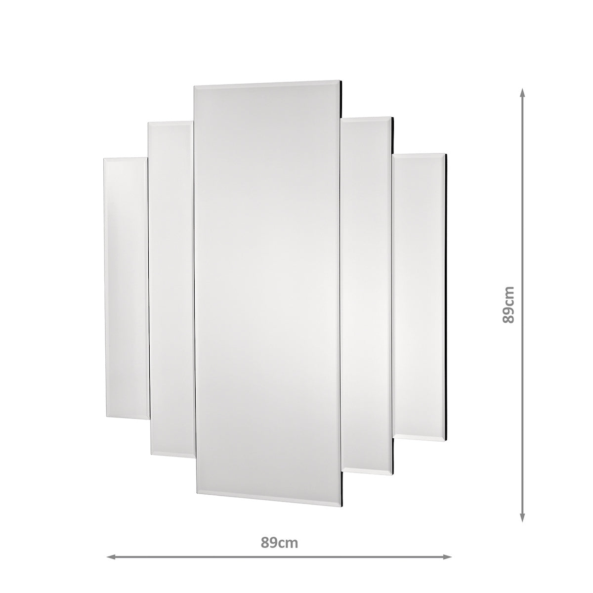 Odeon Rectangle Stepped Mirror 88 x 88cm