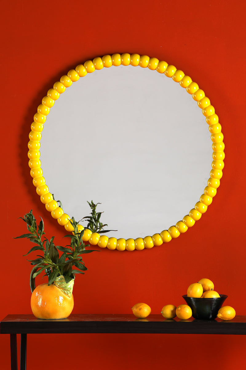 Ruan Round Mirror Yellow 70cm
