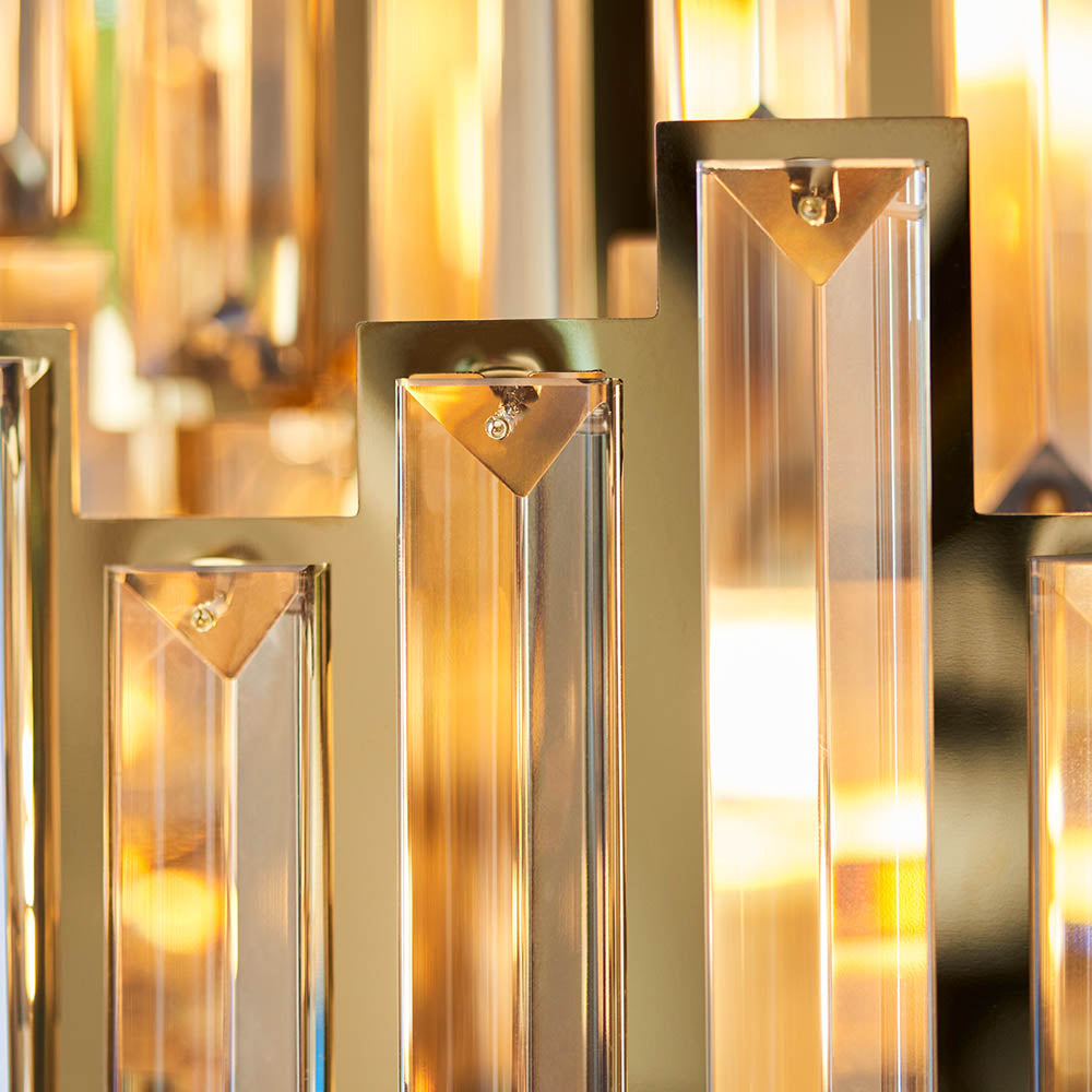 Viviana 15lt Champagne Crystal Pendant Gold Effect Plate