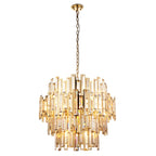 Viviana 15lt Champagne Crystal Pendant Gold Effect Plate