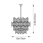 Viviana 15lt Champagne Crystal Pendant Gold Effect Plate