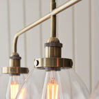 Hansen 3lt Linear Pendant Antique Brass
