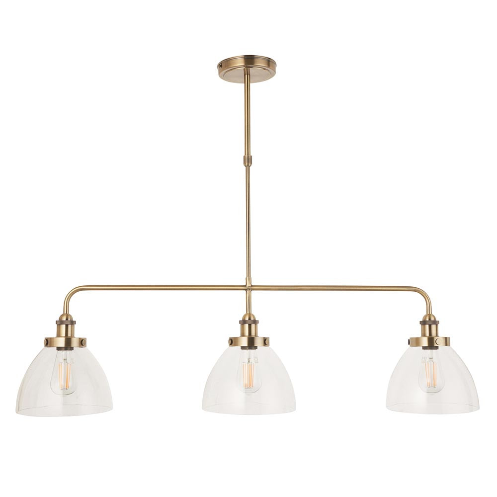 Hansen 3lt Linear Pendant Antique Brass