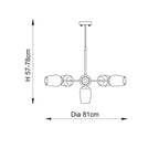 Maeve 6Lt Pendant - Antique Brass