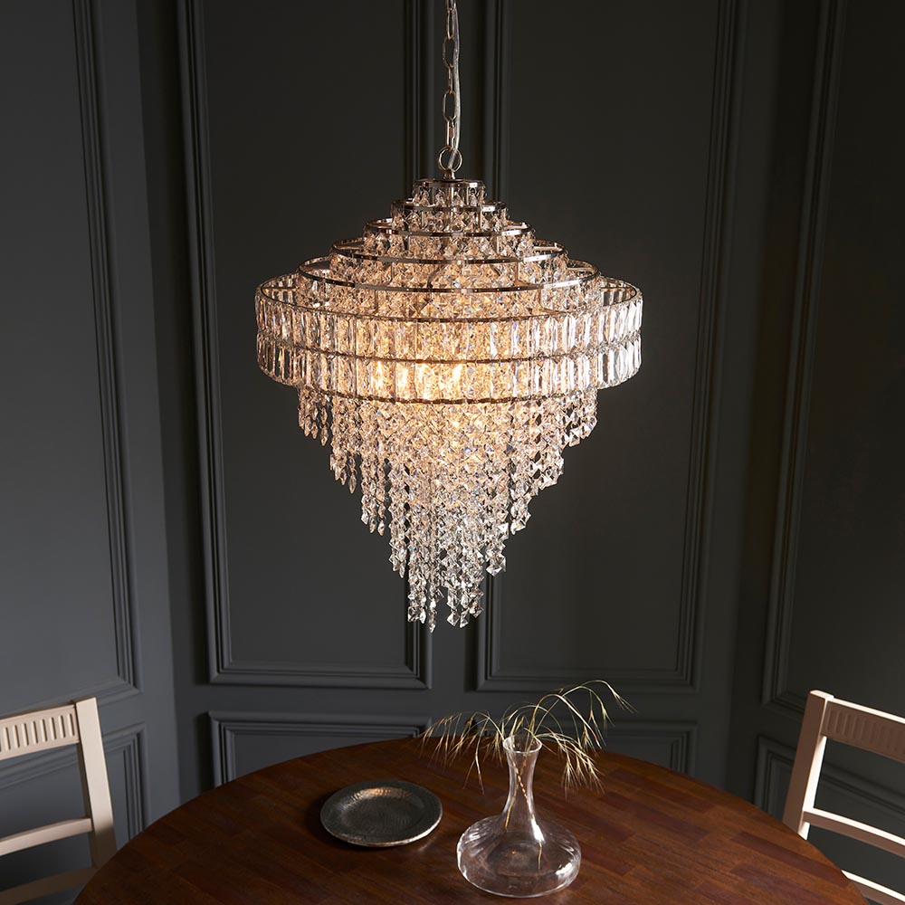 Beatrice 7 Light Tiered Pendant - Chrome