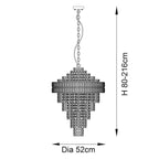 Beatrice 7 Light Tiered Pendant - Chrome