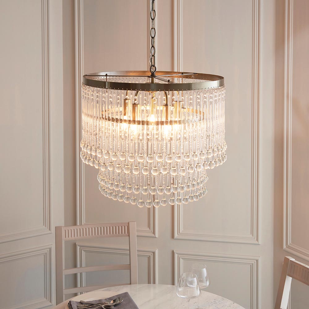 Genevieve 5 Light Pendant Antique Brass