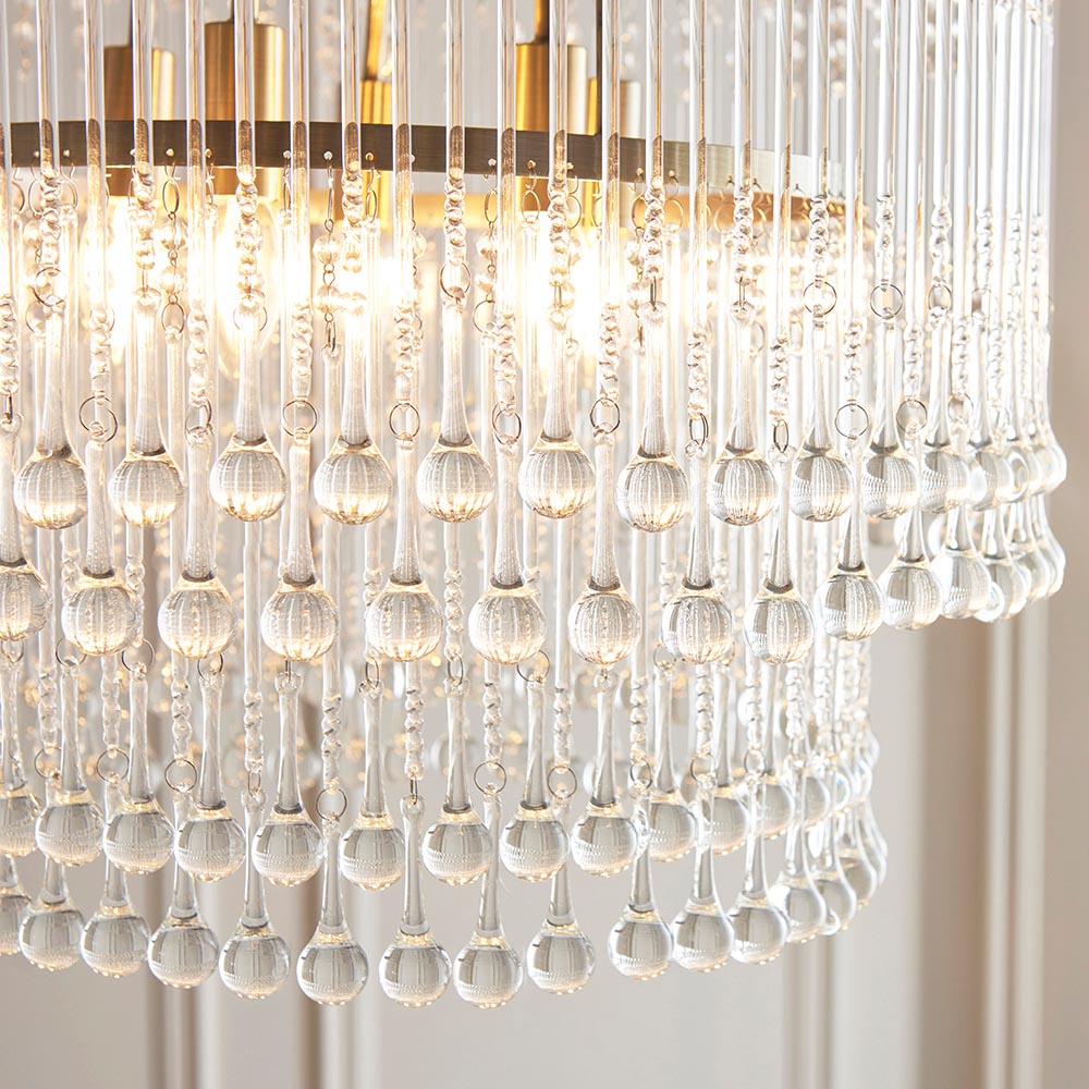 Genevieve 5 Light Pendant Antique Brass