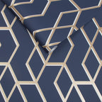 Archetype Navy & Gold Wallpaper