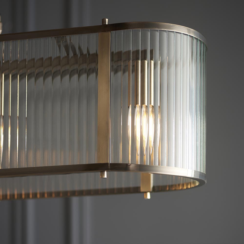 Ridgeton 4 Light Antique Brass Bar Pendant