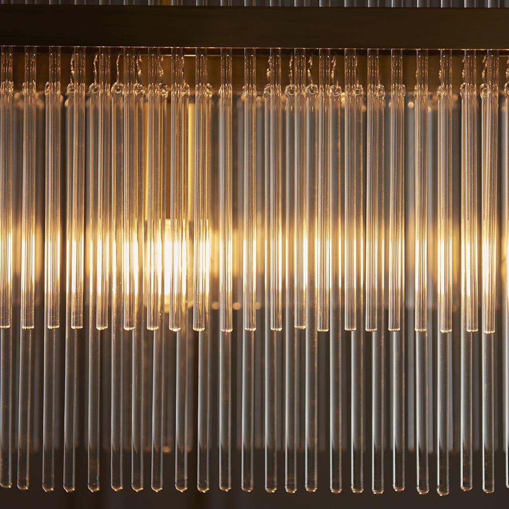 Marietta 4 Light Antique Brass Bar Pendant