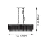 Marietta 4 Light Antique Brass Bar Pendant