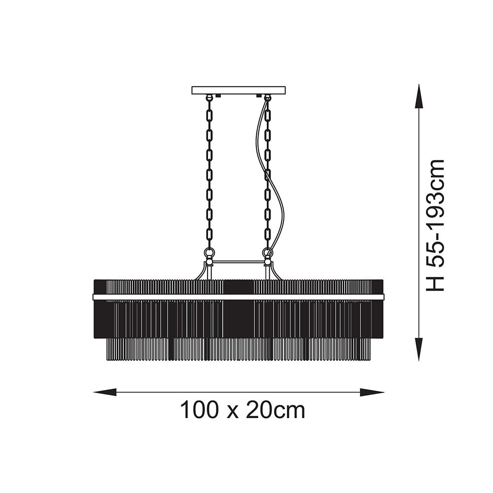 Marietta 4 Light Antique Brass Bar Pendant
