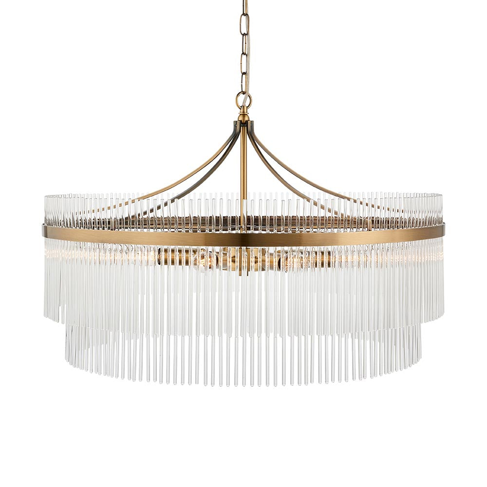 Marietta Grand 7lt Pendant Antique Brass