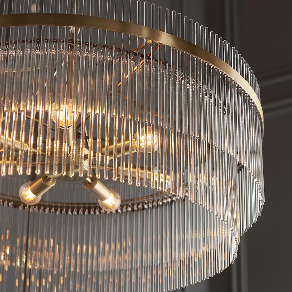 Marietta Grand 7lt Pendant Antique Brass