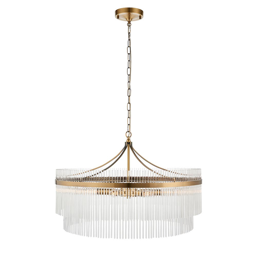 Marietta Grand 7lt Pendant Antique Brass