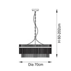 Marietta Grand 7lt Pendant Antique Brass