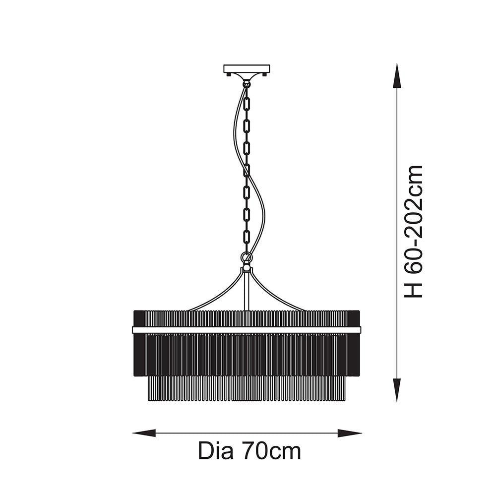 Marietta Grand 7lt Pendant Antique Brass