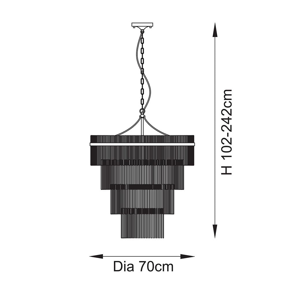 Marietta 16lt Tiered Pendant Antique Brass