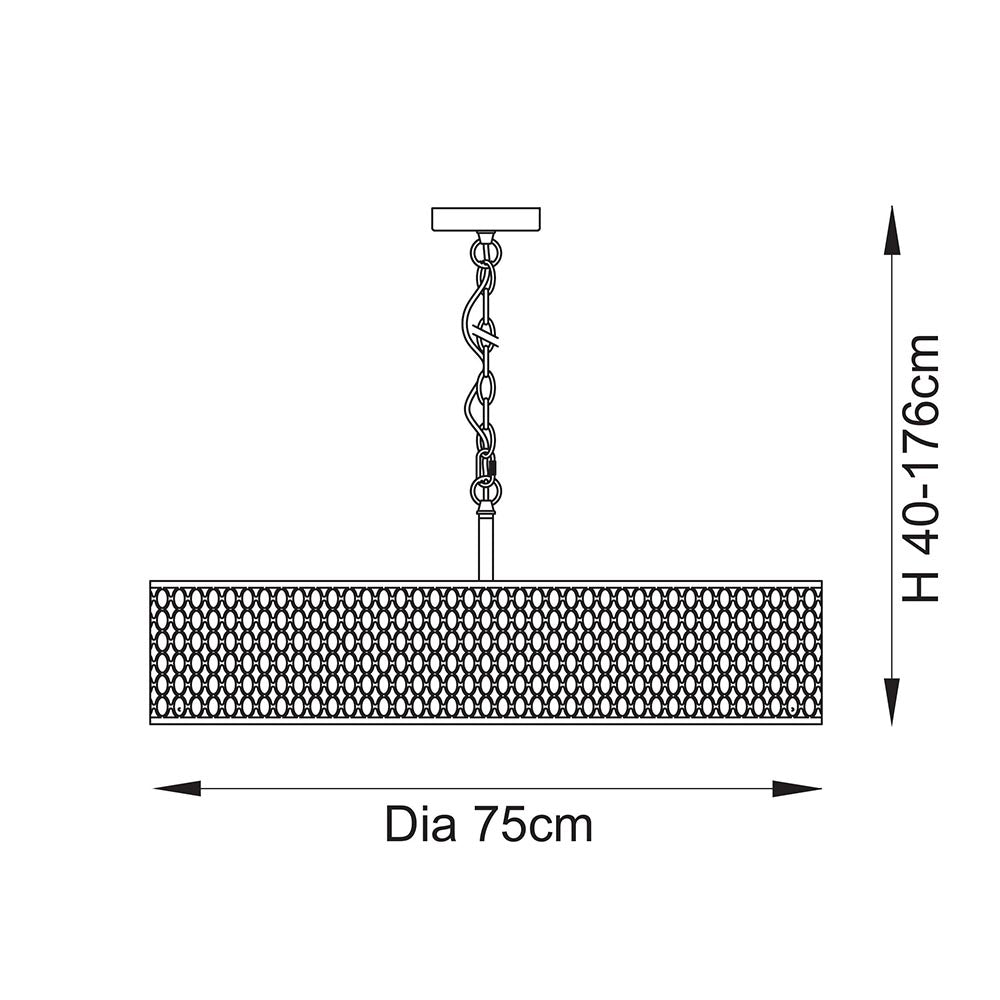 Cordero 5lt Grand Pendant Satin Nickel
