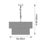 Cordero 6lt Tiered Pendant Gold Effect