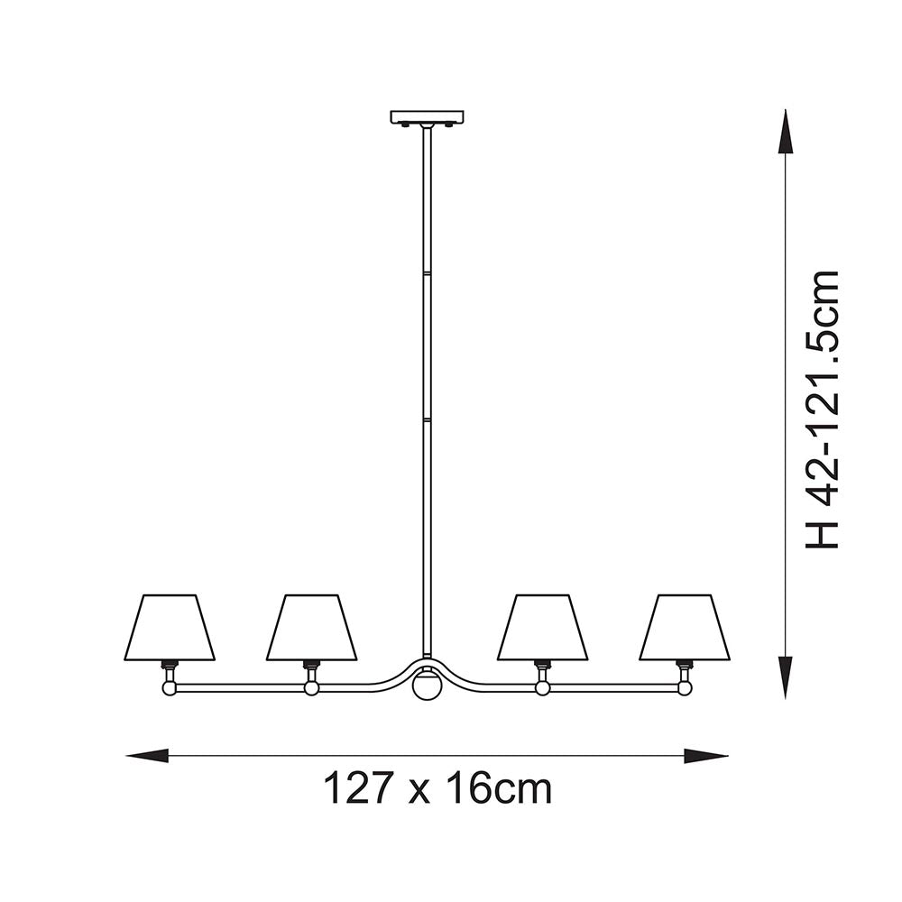 Santiago & Ivy 16cm 4lt Linear Pendant