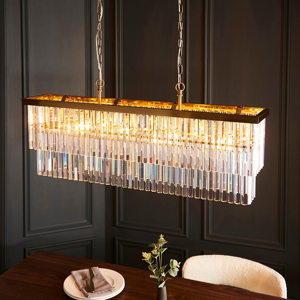 Conaston Aged Brass 4 Light Bar Pendant